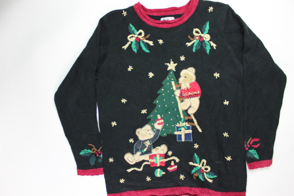 Bearly Trimming The Tree,Small Christmas Sweater